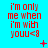 Red pixelated text on cyan background reads "i'm only me when i'm with youu<8" with scattered red and cyan pixel clusters.