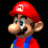Four 48x48 pixel frames of a Mario character in red hat and blue overalls displayed as a contact sheet with black background.