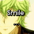 A four- shows a character with green hair and a brown jacket, with text changing across from 'Smile' to 'Like you're not A STALKER'
