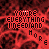 Red and black pixelated pattern with repeated text 'YOU'RE EVERYTHING I NEED AND MORE' in red, white, and black lettering across a of circular shapes