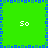 Green background with blue pixelated border and four white "50" numerals at corners, static image.
