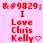 Red text on pink background displays "I Love Chris Kelly" with heart symbol, repeated in three across multiple