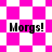 Four identical 'Morgs!' text overlays on a pink and white checkered background with diamond-shaped patterns.