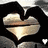 Animated heart-shaped hands forming a frame around a reflective water scene with a horizontal line across the middle.
