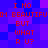 Pixelated red text on a blue-purple gradient background repeats 'I HO M BEAUTIFUM BUT WHAT R U?' in two vertical