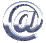 metallic @ symbols in various 3D orientations with reflective silver and blue gradients on a gray background