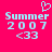 Pixelated light blue text and symbols on bright pink background, with heart symbol above text.