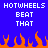 Blue background with white pixelated text reading 'HOTWHEELS BEAT THAT' repeated twice, orange flame shapes at the bottom.