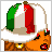 Pixelated cartoon character with brown skin wears a white hat with green and red vertical stripes, red lips, and gold earrings; text "MEXICAN MAMII" appears in green or red pixelated font on white background with small red stars.