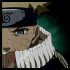A character with spiky blonde hair and a headband featuring a spiral symbol appears in showing facial expressions including sweat drops, tears, and gritted teeth against a dark green background