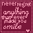 identical maroon square with pink pixelated text reading 'neverregret anything that ever made you smile' and small heart symbols