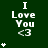 Dark green background with white text "I Love You <3" and animated star patterns changing across frames.