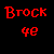Red pixelated text 'Brock 4e' on a black background with no additional visual elements.