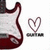 A static image divided into four quadrants showing a red electric guitar, heart symbols, text about friendship, and an emoticon.