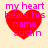 Red heart-shaped icon with pink text reading 'my heart beats his name austin' on light beige background.