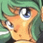 Pixelated anime-style character with green hair and blue eyes, next to black background with white text "AnimeIM" and "com".