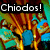 Animated icon with 'Chiodos!' text in white on black background, featuring stylized figures against a striped backdrop.