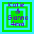 Four identical pixelated icons with green and cyan borders display purple text reading "Katie & Gianna 4eva" in a