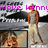 Pixelated image of a person standing near water with text overlay, showing animation where the text changes from 'I love Kenny' to 'Kenny is ho'