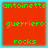 Four identical red square icons with cyan borders, each displaying green pixelated text reading 'antoinette', 'guerriero', and 'rocks' in stacked