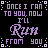 A 48x48 pixel animated buddy icon featuring repeated text in purple and white on a black background, arranged in a contact sheet of 24 frames showing subtle animation changes.