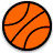 A pixelated orange basketball with black seams on a white background, rendered in low-resolution digital art style.