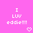 Pixelated text on a pink background with two heart symbols below the text.
