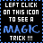 A contact sheet of two animated frames showing a black background with white text and blue border, where the left frame displays 'MAGIC' in blue pixelated letters while the right frame shows only partial text.