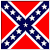 Animated contact sheet of a pixel art icon featuring repeated 'REBEL' text, Confederate flag elements, and hanging figures on trees against a black background with yellow suns.