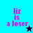 Four display 'liz is a loser' text with a star icon, each featuring distinct background colors and star colors