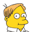 A 48x48 pixel animated contact sheet showing six frames of The Simpsons Movie logo animation with character head and donut-shaped letters.