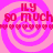 Pixelated pink and magenta spiral background with red text reading 'ILY so much' repeated four times, each followed by a of small heart symbols