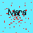 Animated icon with light blue background showing repeated 'Mara' text in black, red pixel fragments scattered across the scene, and a gray rectangular area on the right side.