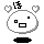 Pixelated white cloud-shaped character with black eyes and mouth, surrounded by white hearts, displaying four distinct facial expressions