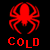 Red pixelated spider icon with 'COLD' text below on black background, two identical frames showing static image.
