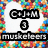 Pixelated icon with black text on white background, surrounded by colorful pixelated border, displaying 'CJIM' at top, '9' in middle, 'musketeers' at bottom.