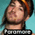 Four distinct Paramore band member portraits arranged in a , each with the word "Paramore" overlaid at the bottom
