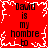 Red background with white pixelated border; black text repeats 'David is my hombre to' in four quadrants.