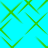 Animated pattern of green diamond outlines on cyan background with shifting positions and overlapping lines.