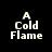 Four variations of a pixelated text design showing "A Cold Flame" with different blue background bars across the image.