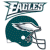 A split-frame contact sheet showing two static images: a Philadelphia Eagles football helmet logo on the left and green text reading "Original Icons .com" on a dark background on the right.