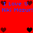 Red background with blue text and pixelated hearts in multiple positions, showing text and heart variations across frames.