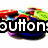 Pixelated icon with bold white text 'button' on black background, surrounded by colorful pixel clusters in red, green, blue, purple, and yellow.