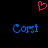 A static image with a black background, pink pixelated heart symbol at top center, and two blue pixelated 'Carst' text instances below.