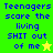 Pixelated text on bright green and yellow backgrounds with a star symbol, showing two variations of the same design.