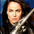 A pixelated buddy icon featuring a character with long dark hair holding a sword on the left and green text reading "Original Icons .com" on a dark green background on the right.
