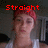 A pixelated image of a person with red hair wearing a white tank top, displayed in two side-by-side labeled 'Straight' and 'CHLOE' in red text