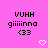 Pixelated text 'VUHH giiiiina <33' on bright pink background with white heart and chevron symbols.