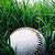 A 2x2 contact sheet of three animated frames showing baseball-related imagery: a ball in grass, gloves and balls, and a bat swing on grass.