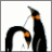 Animated contact sheet showing two frames of a penguin icon with green text reading "Original Icons .com" on the right side against a dark background.